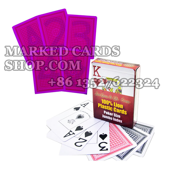 Lion plastic playing cards for marked cards contact lenses