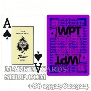 Invisible ink marking printed on the WPT cards back of pattern design
